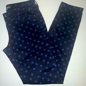 Ann Taylor LOFT Women's Blue Polka Dot Jeans size 0
